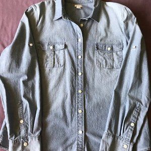 J CREW chambray denim shirt - Large L - EUC